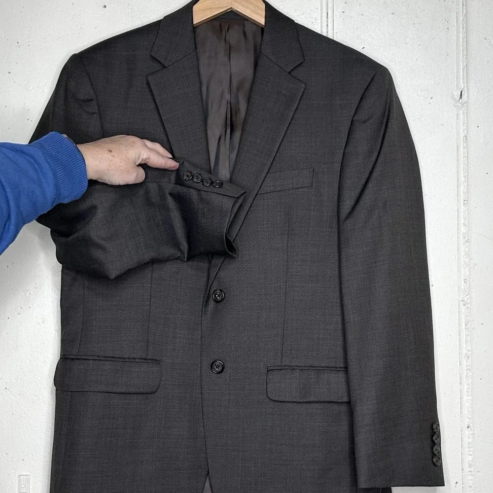 Lauren Ralph Lauren Men's 38S Blazer Grayish Brown 100% Wool 2 Button Sport Coat